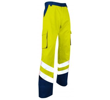 PANTALON HAUTE VISIBILITE PROTECTION JAUNE/MARINE - LMA