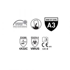 GANTS ANTI-COUPURES ANTI VIRUS 16-VRX380 - PIP 2