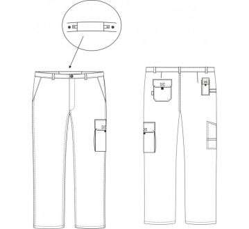 Pantalon TYPHON noir sans genouilleres by PBV