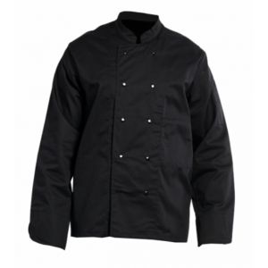 16BPN veste cuisinier manches longues polycoton noir pbv
