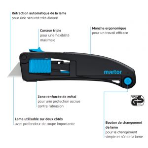Cutter de sécurité MAXISAFE (pour droitiers et gauchers) by Martor 2