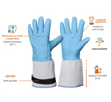 GANTS CRYOGENIQUE MANCHETTE 15CM CRIO - ROSTAING