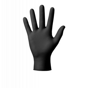 BOITE 50 GANTS NITRILE NOIR PICOTS NON POUDRES GOGRIP 2
